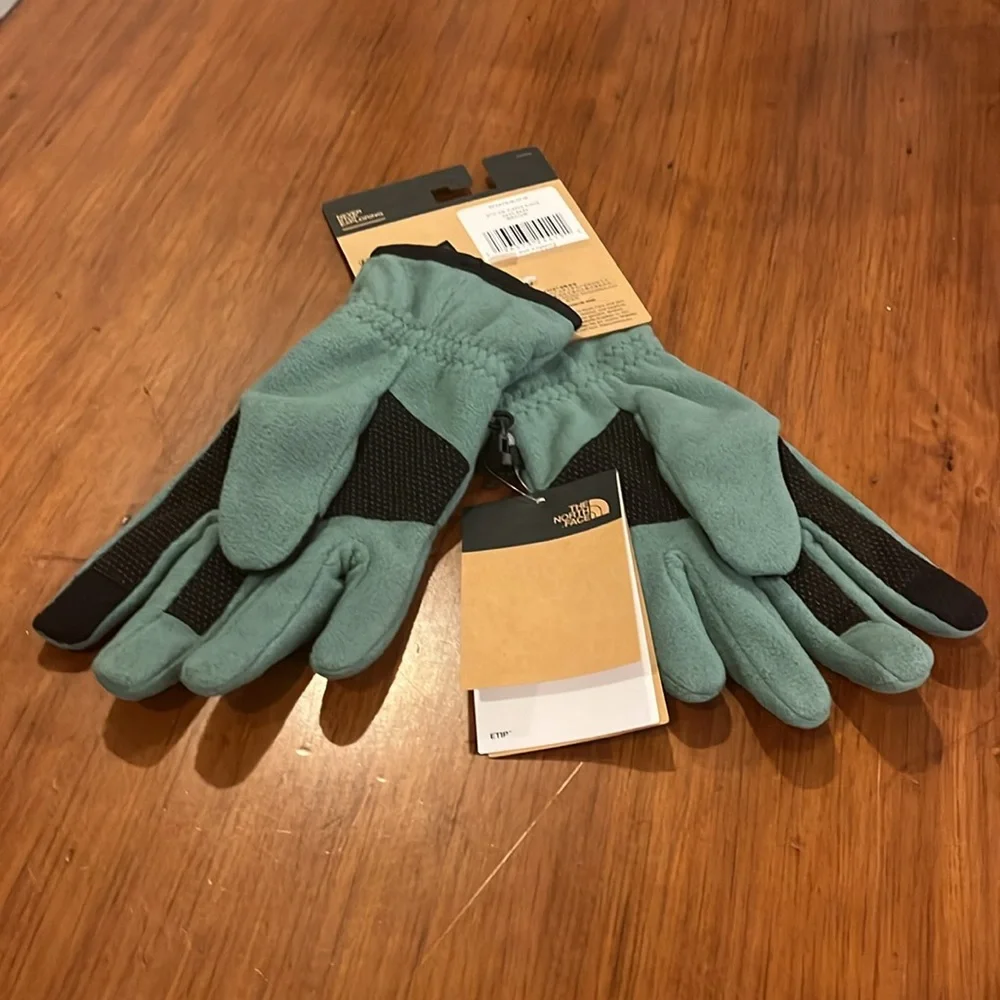 The North Face E Tip Fleece Winter Gloves new Dark Sage Green Mens Size Medium